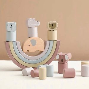 Montessori Toys,Stacking Toy.Animal Wooden toys.